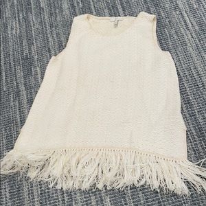 joie Sleeveless knit top with fringes